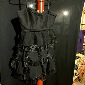 Short black cocktail dress, strapless